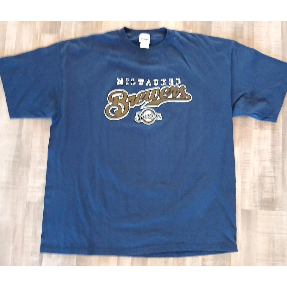 Milwaukee Brewers T Shirt Mens 2XL‎  Blue CSA Brand MLB Baseball